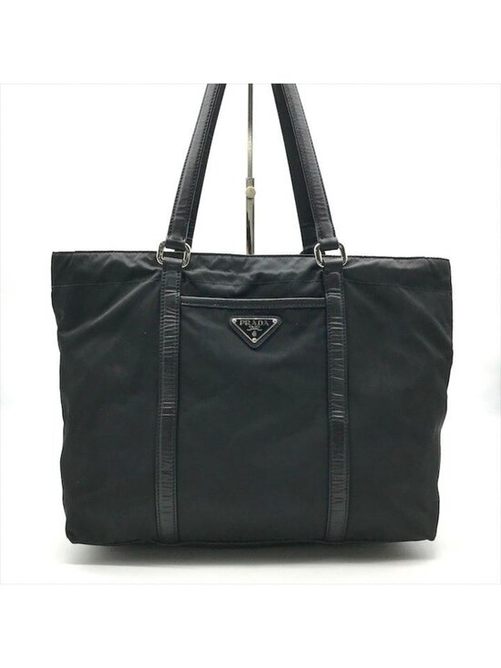 Prada Handbags - Prada Nylon Tessuto Saffiano Tote Black